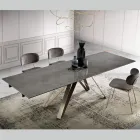 Extendable Lounge Table in Metal and Glass Ceramic Made in Italy - Meluso Viadurini