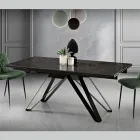 Extendable Lounge Table in Metal and Glass Ceramic Made in Italy - Meluso Viadurini