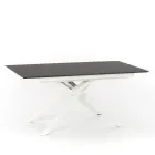 Extendable design table with metal legs, Lucera Viadurini
