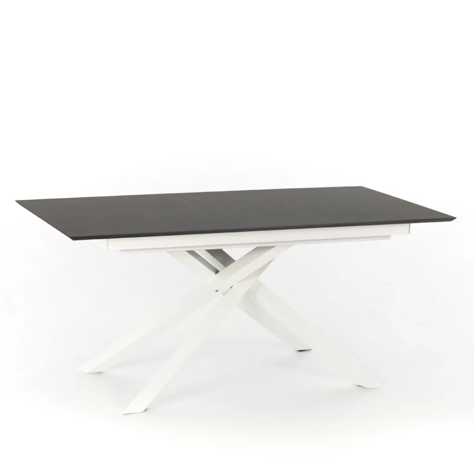 Extendable design table with metal legs, Lucera Viadurini