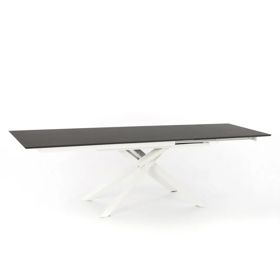Extendable design table with metal legs, Lucera Viadurini