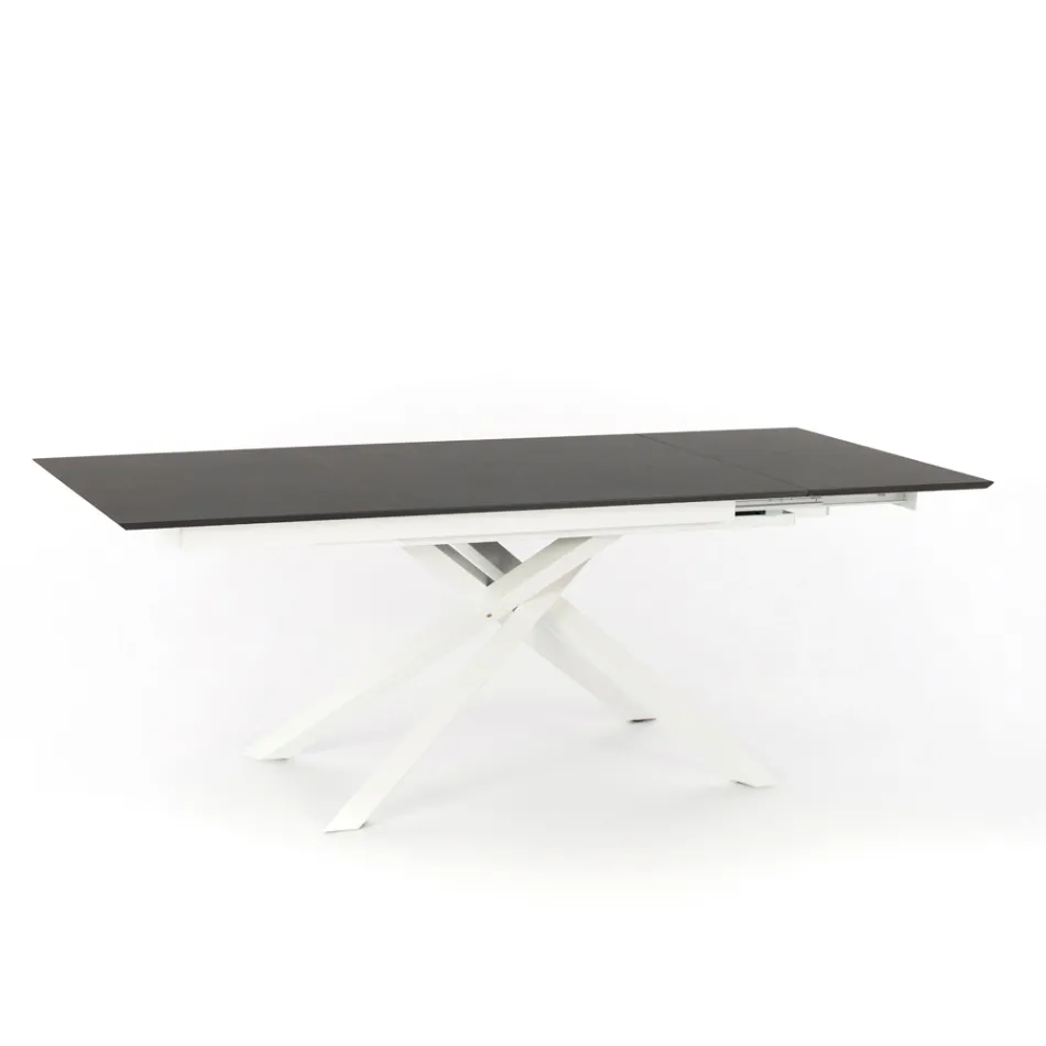 Extendable design table with metal legs, Lucera Viadurini