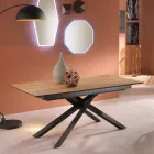 Extendable design table with metal legs, Lucera Viadurini