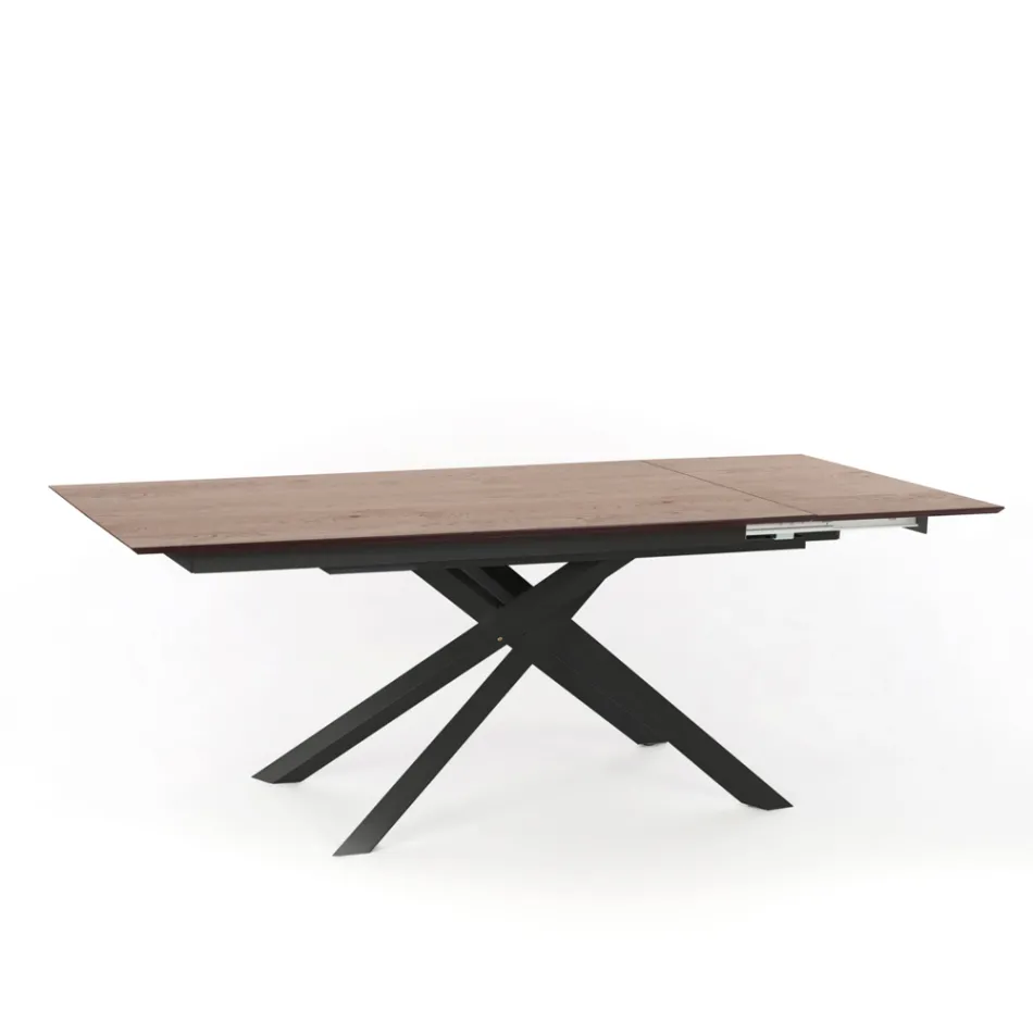 Extendable design table with metal legs, Lucera Viadurini
