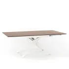 Extendable design table with metal legs, Lucera Viadurini
