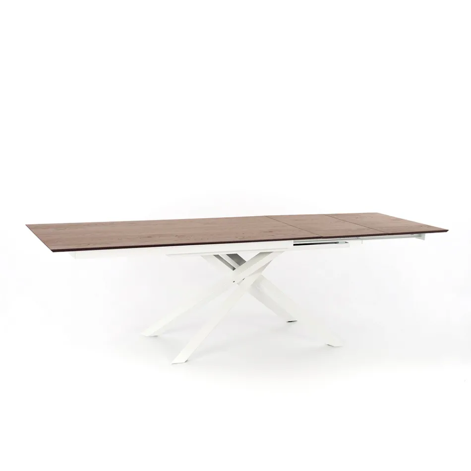 Extendable design table with metal legs, Lucera Viadurini