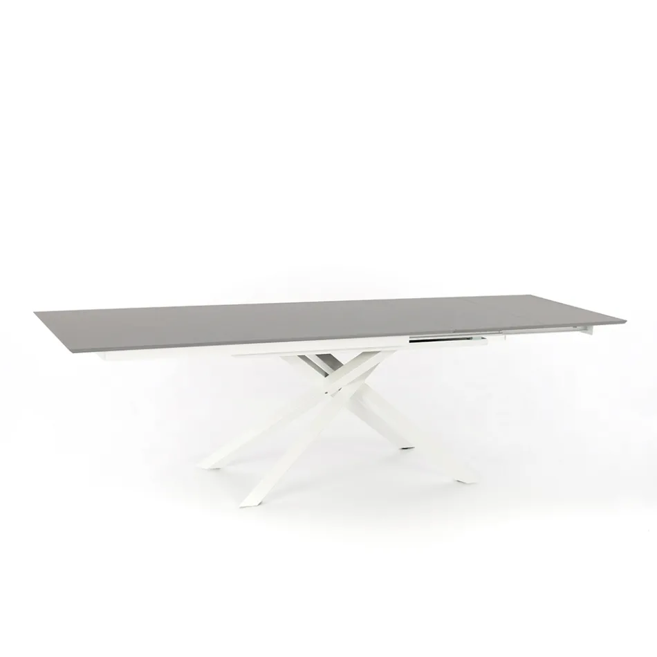 Extendable design table with metal legs, Lucera Viadurini