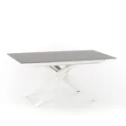 Extendable design table with metal legs, Lucera Viadurini