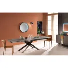 Extendable design table with metal legs, Lucera Viadurini