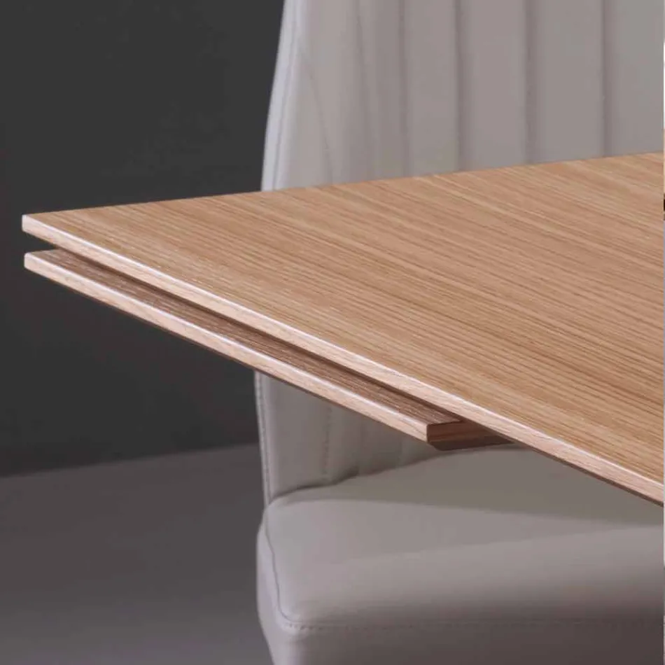 Design extendable table with Daryl oak top, made in Italy Viadurini