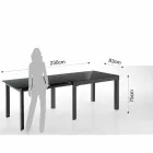 Extendable Design Table in Glass and Metal, Warrior Viadurini