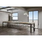 Extendable Table of Modern Design in Melamine Wood - Badesi Viadurini