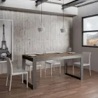 Extendable Table of Modern Design in Melamine Wood - Badesi Viadurini