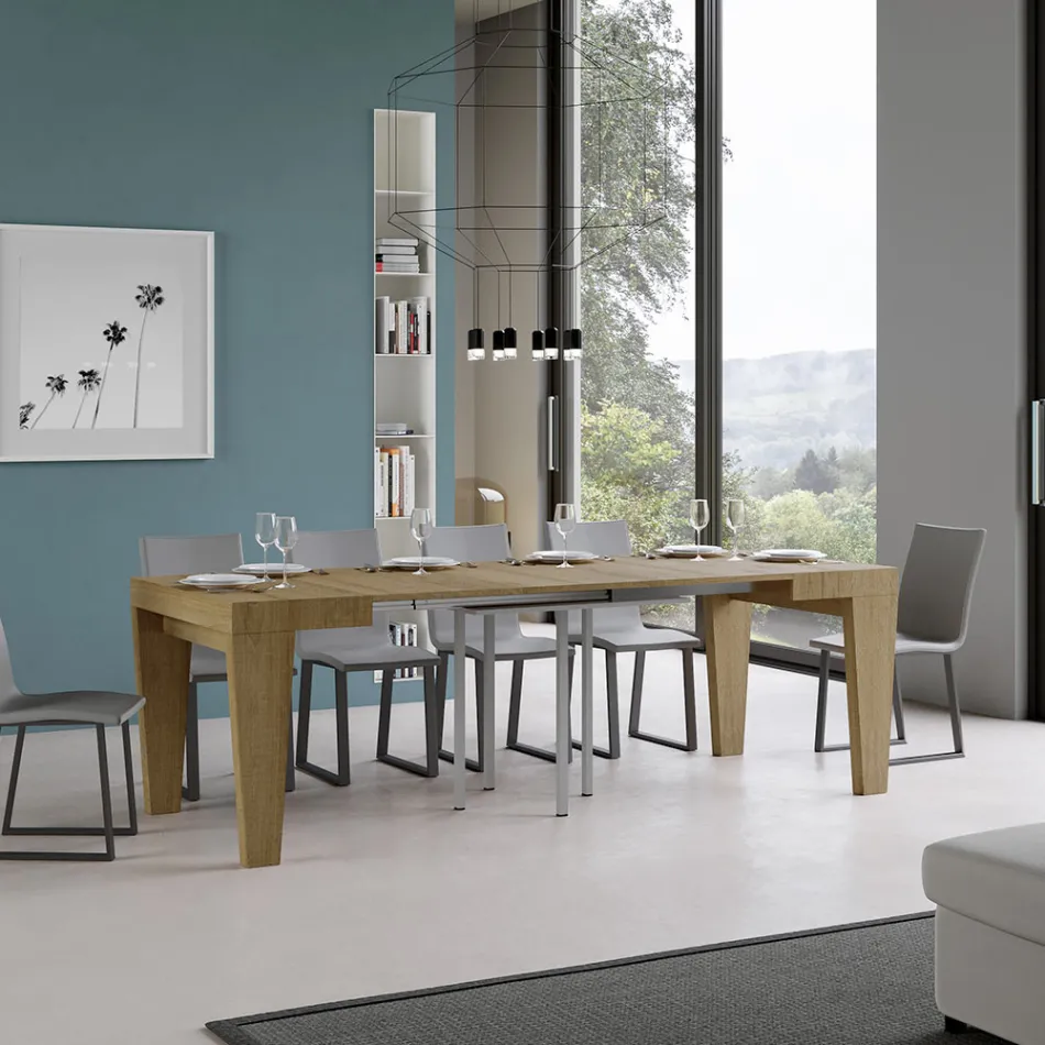 Extendable Table Available in Different Finishes Made in Italy - Mountain Viadurini