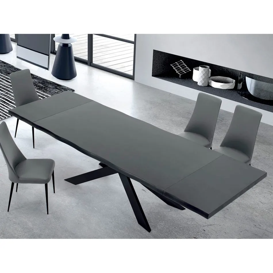 Extendable Table up to 14 Seats in Veneered Wood Made in Italy - Grotta Viadurini