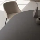 Extendable Table Up to 180 cm Round Laminated Hpl Made in Italy - Bastiano Viadurini