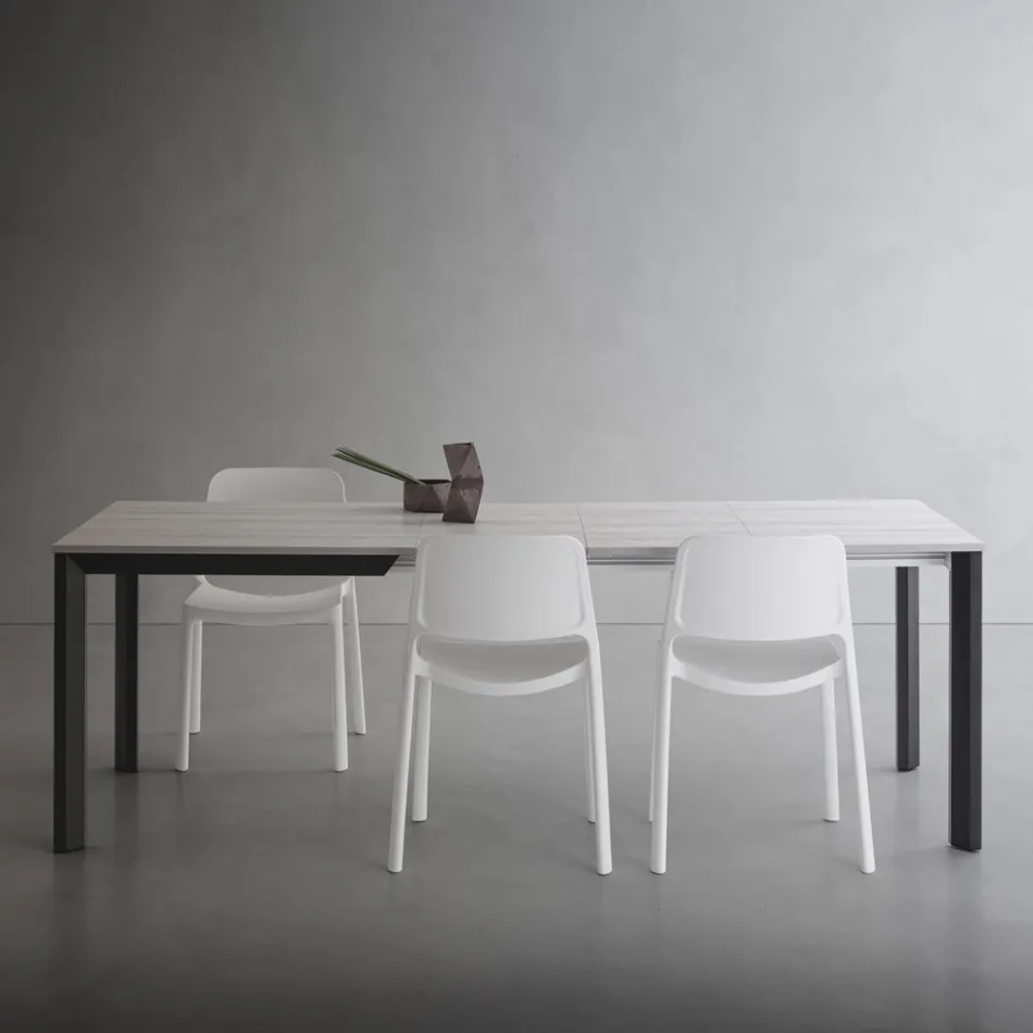 Extendable Square Table Up to 232 cm in HPL Made in Italy - Filiberto Viadurini