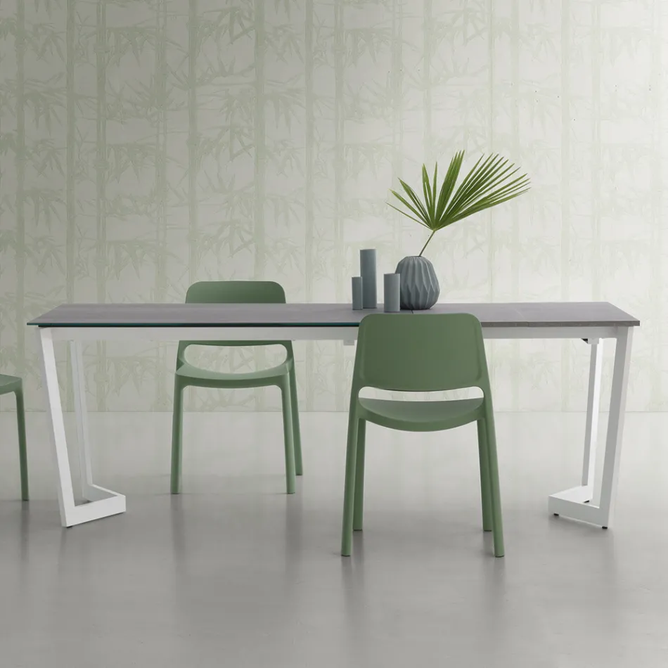 Extendable Table Up to 238 cm with Laminam Top Made in Italy - Pablito Viadurini