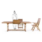 Extendable Wooden Garden Table up to 240 cm, by Design - Roxen Viadurini