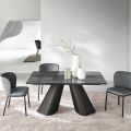 Extendable Table Up to 240 cm in Clear Ribbed Glass Made in Italy - Talete