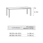 Extendable Table Up to 334 cm in Aluminium and Hpl Made in Italy - Filiberto Viadurini