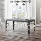 Extendable Table up to 4 m in Melamine Wood and Iron Made in Italy - Marella Viadurini