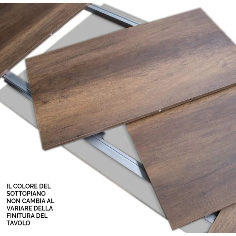 Extendable Table up to 4 m in Melamine Wood and Iron Made in Italy - Marella Viadurini