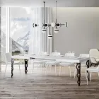 Extendable Table up to 4 m in Melamine Wood and Iron Made in Italy - Marella Viadurini