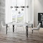 Extendable Table up to 4 m in Melamine Wood and Iron Made in Italy - Marella Viadurini