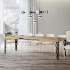 Extendable Table up to 4 m in Melamine Wood and Iron Made in Italy - Marella Viadurini