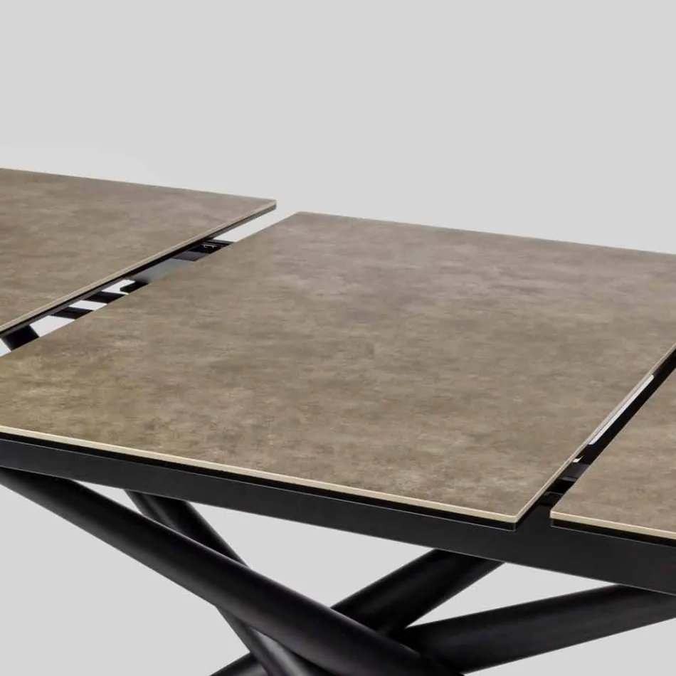 Extendable Table Up to 220 cm in Ceramic and Steel Homemotion - Brianza Viadurini