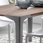Extendable Table Up to 222 cm in Hpl Wood Effect Made in Italy - Vulcano Viadurini