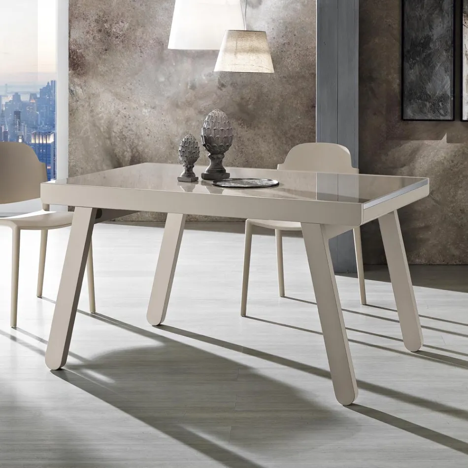 Extendable Table up to 240 cm in Lacquered Wood Made in Italy - Adrienne Viadurini