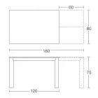 Extendable Table Up to 250 cm with Glass Top Made in Italy - Pitagora Viadurini