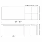 Extendable Table Up to 250 cm with Glass Top Made in Italy - Pitagora Viadurini