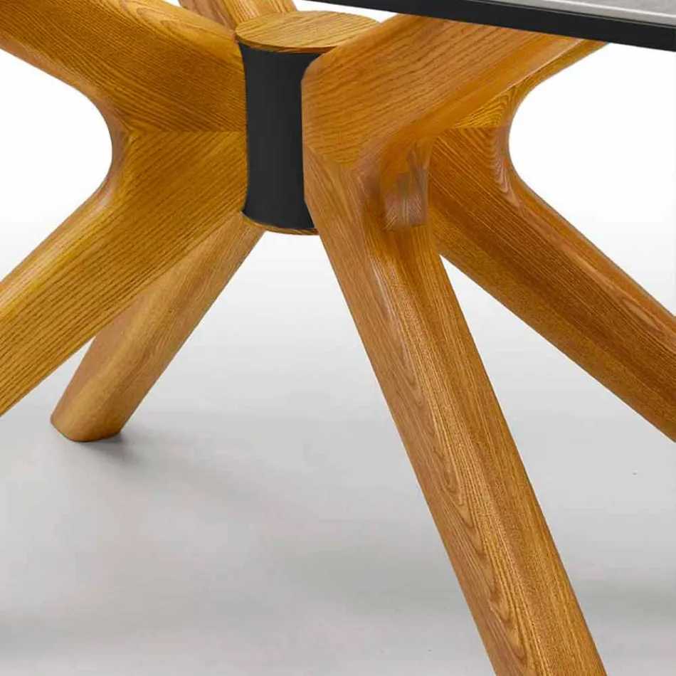 Extendable Table Up to 260 cm in Stoneware, Marble and Wood Made in Italy - Malita Viadurini