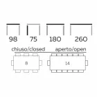 Extendable Table Up to 260 cm in Stoneware, Marble and Wood Made in Italy - Malita Viadurini