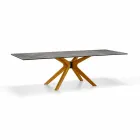 Extendable Table Up to 260 cm in Stoneware, Marble and Wood Made in Italy - Malita Viadurini