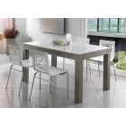 Extendable table up to 270cm in glass and ash wood Made in Italy - Homer Viadurini
