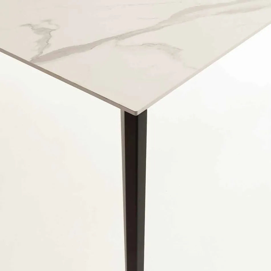 Extendable table up to 290 cm in glass ceramic Made in Italy - Polonio Viadurini