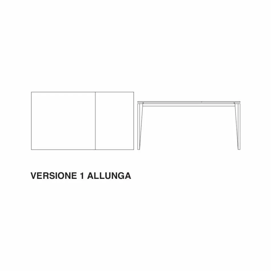 Extendable table up to 290 cm in glass ceramic Made in Italy - Polonio Viadurini