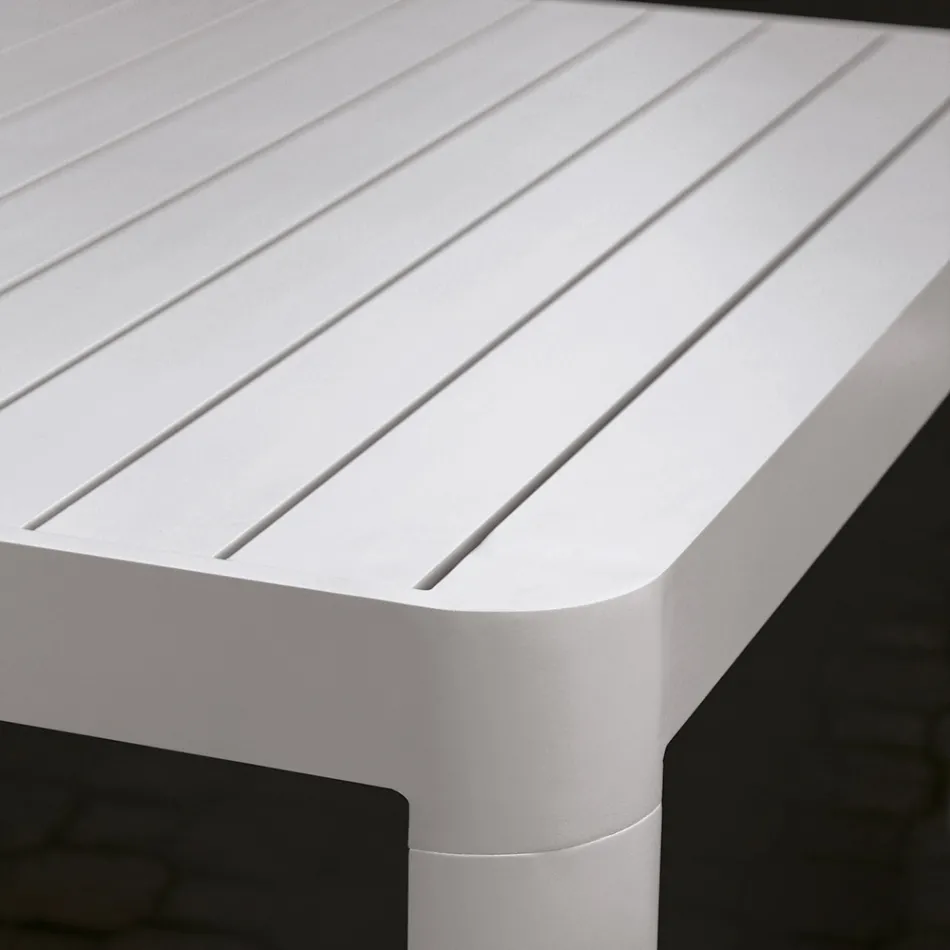 Extendable Outdoor Table up to 300 cm in Painted Aluminium - Glass Viadurini