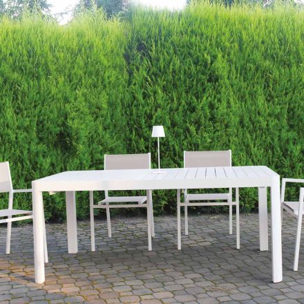 Extendable Outdoor Table up to 300 cm in Painted Aluminium - Glass Viadurini