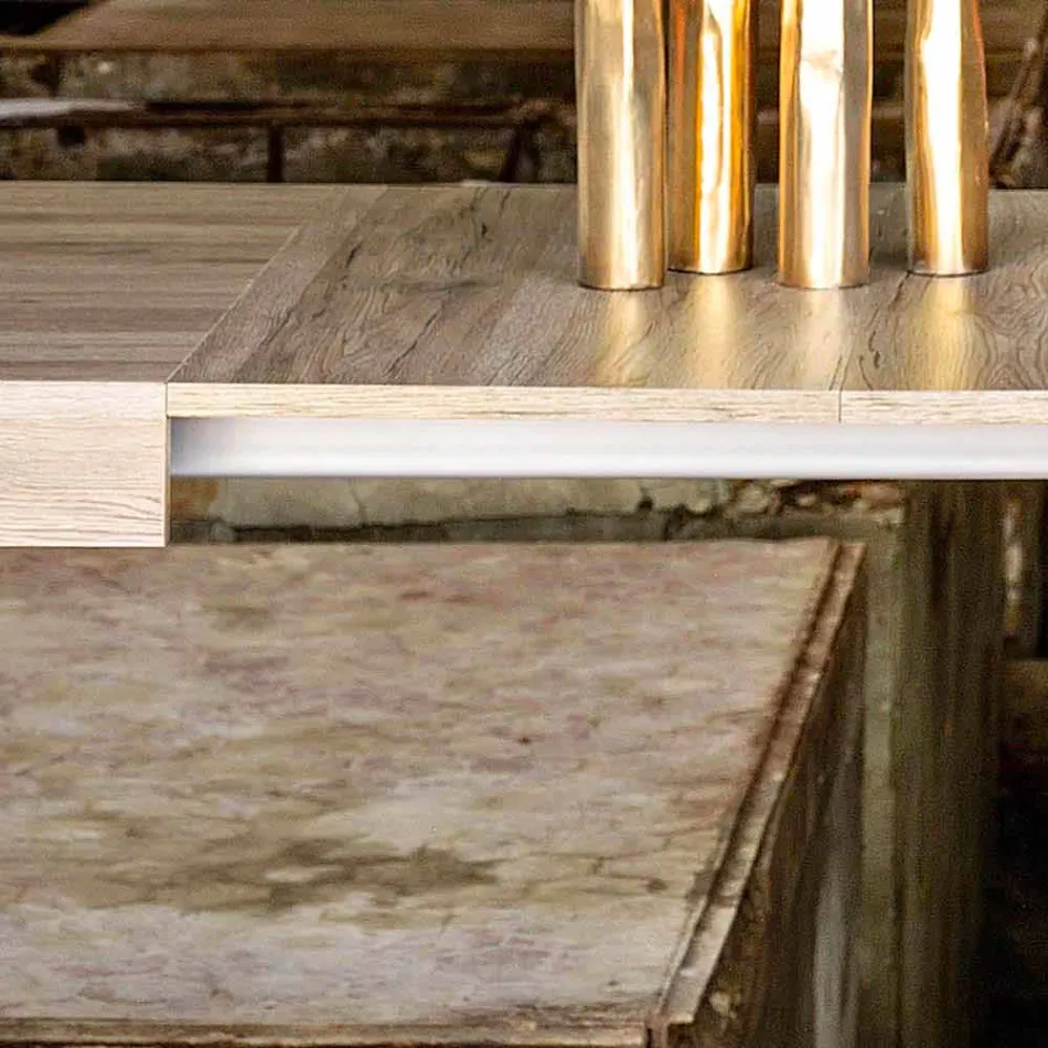 Extendable table up to 300 cm modern design in Oky melamine Viadurini