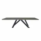 Extendable Table Up to 300 cm in Fenix and Steel Made in Italy - Settimmio Viadurini