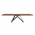 Extendable Table up to 300 cm in Wood and Steel Made in Italy - Settimmio Viadurini