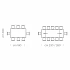 Extendable Table up to 300 cm in Wood and Steel Made in Italy - Settimmio Viadurini