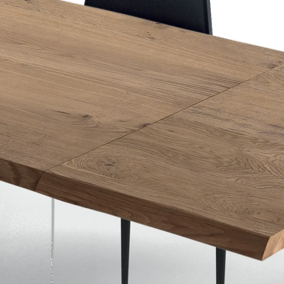 Extendable Table up to 300 cm in Veneered Wood and Glass - Tear Viadurini