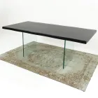 Extendable Table up to 300 cm in Veneered Wood and Glass - Tear Viadurini
