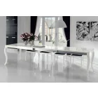 Extendable table up to 350cm in Gloss White Tanganika Walnut, Leomas Viadurini